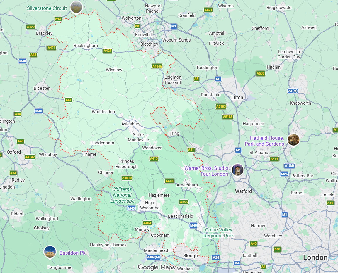 map of buckinghamshire