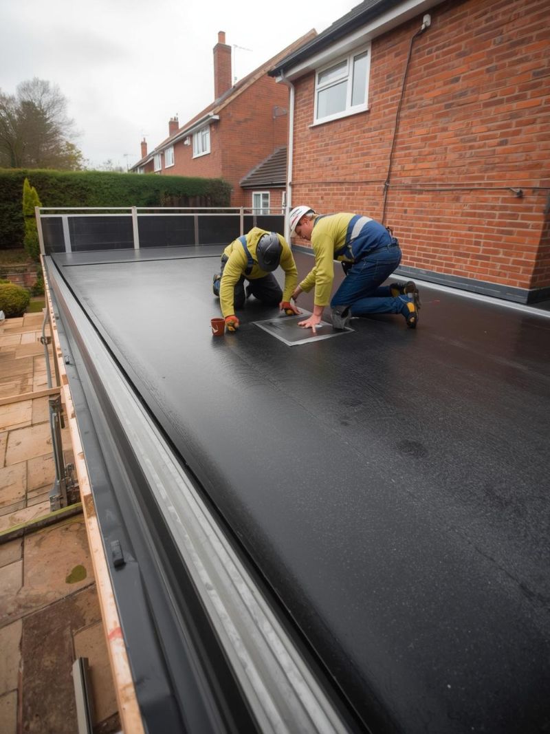 New flat roof installed