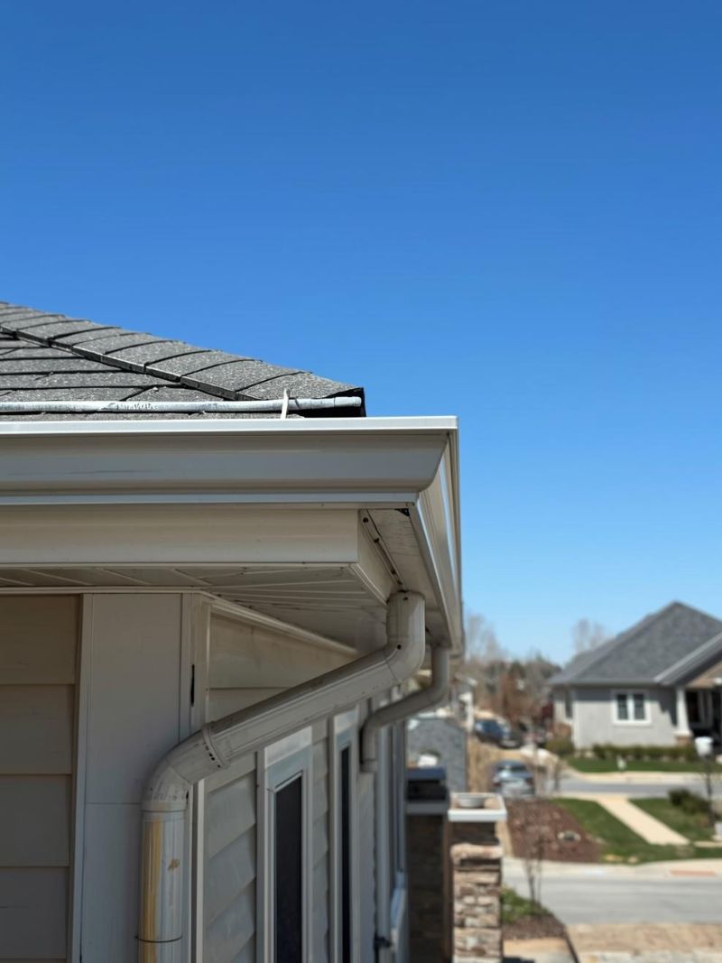 New gutters system installed on a house